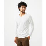 ホワイト | 《日本製》リンクスVネック長袖カットソー | MICHEL KLEIN HOMME