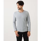 ライトグレー | ウェーブジャージクルーネック長袖カットソー | MICHEL KLEIN HOMME