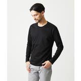 ブラック | クルーネック長袖カットソー | MICHEL KLEIN HOMME