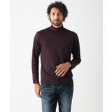 パープル | 《日本製》スムースモックネック長袖カットソー | MICHEL KLEIN HOMME
