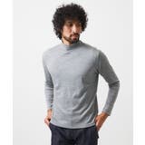 ライトグレー | 《日本製》スムースモックネック長袖カットソー | MICHEL KLEIN HOMME