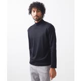 ブラック | 《日本製》スムースモックネック長袖カットソー | MICHEL KLEIN HOMME