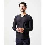 ブラック | 《日本製》バイアスチェック柄Vネックカットソー | MICHEL KLEIN HOMME