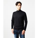 ブラック | 《日本製》スムースモックネック長袖カットソー | MICHEL KLEIN HOMME