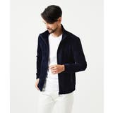 ネイビー | スタンドカラーモールニットカーディガン | MICHEL KLEIN HOMME