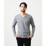 ダークグレー | チドリ柄Vネックカットソー | MICHEL KLEIN HOMME