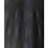 ブラック | アーガイル柄Vネック半袖カットソー | MICHEL KLEIN HOMME