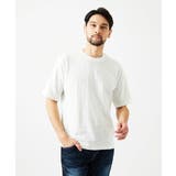 ホワイト | 【セットアップ】ジャカードクルーネック半袖カットソー | MICHEL KLEIN HOMME