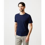ネイビー | 《日本製》スモーク柄クルーネック半袖カットソー | MICHEL KLEIN HOMME