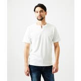 ホワイト | 《日本製》キーネック半袖カットソー | MICHEL KLEIN HOMME