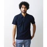 ネイビー(58) | 《日本製》幾何柄ポロシャツ | MICHEL KLEIN HOMME