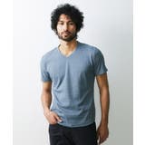 ブルー(55) | 【2023年モデル】《日本製》格子柄リンクス半袖カットソー | MICHEL KLEIN HOMME