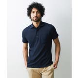 ネイビー(56) | 【2023年モデル】《日本製》格子柄リンクス半袖ポロシャツ | MICHEL KLEIN HOMME