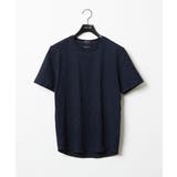 ネイビー(57) | ボタニカル柄クルーネック半袖Tシャツ | MICHEL KLEIN HOMME
