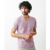 ピンク(01) | Vネック半袖Tシャツ | MICHEL KLEIN HOMME
