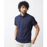 《日本製》ダイヤ柄半袖ポロシャツ | MICHEL KLEIN HOMME | 詳細画像1