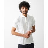 ホワイト(90) | 《日本製》ダイヤ柄半袖ポロシャツ | MICHEL KLEIN HOMME