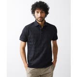 ブラック(94) | 《日本製》ダイヤ柄半袖ポロシャツ | MICHEL KLEIN HOMME