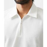 《日本製》モザイク柄ジップアップポロシャツ | MICHEL KLEIN HOMME | 詳細画像5