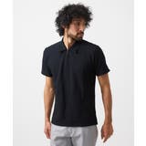 ブラック | 《日本製》モザイク柄ジップアップポロシャツ | MICHEL KLEIN HOMME