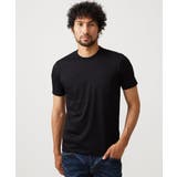 ブラック | ニット衿クルーネックカットソー | MICHEL KLEIN HOMME