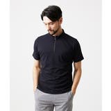 ブラック | モックネックハーフジップ半袖カットソー | MICHEL KLEIN HOMME