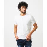 ホワイト | ヘンリーネック半袖カットソー | MICHEL KLEIN HOMME