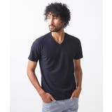 ネイビー | 《日本製》ドライタッチVネック半袖カットソー | MICHEL KLEIN HOMME
