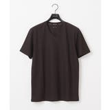 ブラウン | 《日本製》ドライタッチVネック半袖カットソー | MICHEL KLEIN HOMME