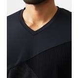 マテリアルブロックVネックカットソー | MICHEL KLEIN HOMME | 詳細画像6