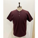 パープル | 《日本製》ブロックヘンリーネック半袖カットソー | MICHEL KLEIN HOMME