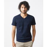 ネイビー(57) | 《日本製》ウェーブリンクス半袖カットソー | MICHEL KLEIN HOMME