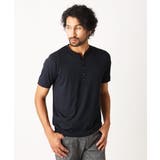 ブラック(94) | ヘンリーネックプリーツ半袖カットソー | MICHEL KLEIN HOMME