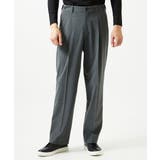 グレー | ウール調ジャージワイドスラックスパンツ | MICHEL KLEIN HOMME
