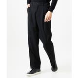 ブラック | ウール調ジャージワイドスラックスパンツ | MICHEL KLEIN HOMME