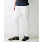 ホワイト(90) | ヘリンボンプレビアシャンブレースラックスパンツ 撥水 | MICHEL KLEIN HOMME