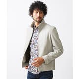 ベージュ(82) | レザースタンドブルゾン | MICHEL KLEIN HOMME