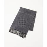 ダークグレー(93) | グレンチェック柄ウールマフラー | MICHEL KLEIN HOMME