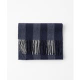 ネイビー | ストライプ柄カシミヤマフラー | MICHEL KLEIN HOMME