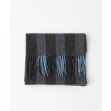 ダークグレー | ストライプ柄カシミヤマフラー | MICHEL KLEIN HOMME