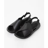 ブラック | クロスベルトストラップサンダル | MK MICHEL KLEIN homme
