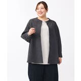 ダークグレー(93) | 【大きいサイズ】コーデュロイフレアブラウス | eur3