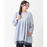 【大きいサイズ】レイヤード風チュールブラウスチュニック | eur3 | 詳細画像2