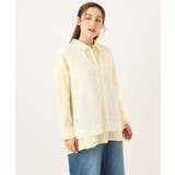 【大きいサイズ】レイヤード風ドロップショルダーシャツ | eur3 | 詳細画像1 