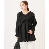 ブラック(94) | 【大きいサイズ】2WAYフリルギャザーブラウス | eur3