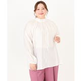 アイボリー(80) | 【大きいサイズ/11号サイズあり】フリルリボンブラウス | eur3