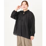 ブラック(94) | 【大きいサイズ/11号サイズあり】フリルリボンブラウス | eur3