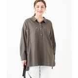 カーキ(36) | 【大きいサイズ】プルオーバーシャツ | eur3