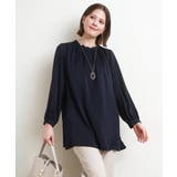 【大きいサイズ/11号サイズあり】タックネックサテンブラウス | eur3 | 詳細画像2 