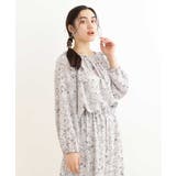 ライトグレー(91) | 【大きいサイズ】フラワープリントブラウス | eur3 OUTLET